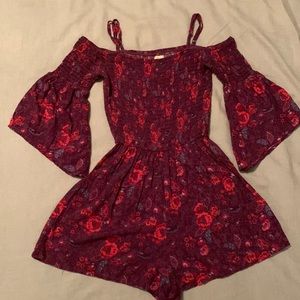 Hollister maroon romper
